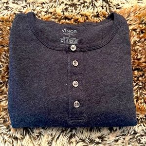 Men’s Charcoal Gray long sleeve, Henley T-shirt